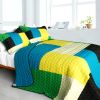 [Soul Soup] 3PC Vermicelli-Quilted Patchwork Quilt Set (Full/Queen Size)