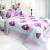 [Floral Print] 3PC Cotton Vermicelli-Quilted Printed Quilt Set (Full/Queen Size)