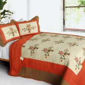 [Winter Sonata] 3PC Cotton Vermicelli-Quilted Printed Quilt Set (Full/Queen Size)