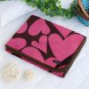 [Pink Heart] Japanese Coral Fleece Baby Throw Blanket (26 by 39.8 inches)