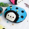 [Sirotan - Ladybug Blue] Blanket Pillow Cushion / Travel Pillow Blanket (39.4 by 59.1 inches)