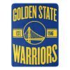 Warriors OFFICIAL NBA "Clear Out" Micro Raschel Throw Blanket;  46" x 60"