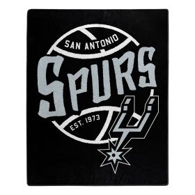 Spurs OFFICIAL NBA "Black Top" Raschel Throw Blanket;  50" x 60"