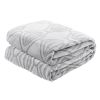 Pack Of 2 Back Printing Shaved Flannel Plush Blanket; checked Blanket for Bed or Sofa; 60" x 80"; Grey