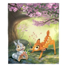 Bambi 80th Celebration, Forest Buddies Aggretsuko Comics Silk Touch Throw Blanket, 50" x 60"