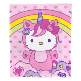 Hello Kitty, Love And Unicorns Aggretsuko Comics Silk Touch Throw Blanket, 50" x 60"