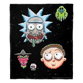 Rick & Morty, Pixelverse Aggretsuko Comics Silk Touch Throw Blanket, 50" x 60"