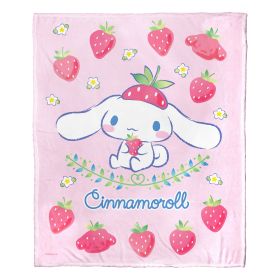 Cinnamoroll, Sweet As Strawberries Aggretsuko Comics Silk Touch Throw Blanket, 50" x 60"