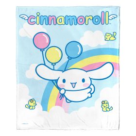 Cinnamoroll, Rainbow Clouds Aggretsuko Comics Silk Touch Throw Blanket, 50" x 60"