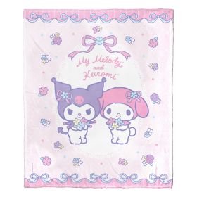 My Melody, Flower Friends Aggretsuko Comics Silk Touch Throw Blanket, 50" x 60"