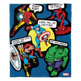 Marvel Comics, Avengers Stickers Aggretsuko Comics Silk Touch Throw Blanket, 50" x 60"