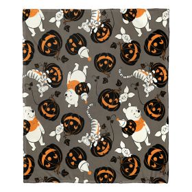 Winnie the Pooh, Pumpkin Patch Pattern Aggretsuko Comics Silk Touch Throw Blanket, 50" x 60"