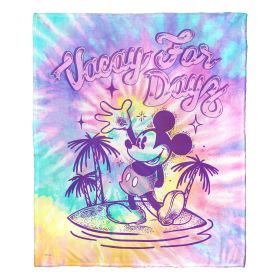 Mickey Mouse, Vacay Tie Dye Aggretsuko Comics Silk Touch Throw Blanket, 50" x 60"