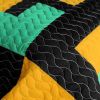 [Faithful Pray] 3PC Vermicelli-Quilted Patchwork Quilt Set (Full/Queen Size)