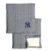 Yankees OFFICIAL MLB Cable Sweater Knit Sherpa Throw Blanket;  50" x 60"