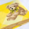 [Teddy Bear - Yellow] Korean Coral Fleece Mini Baby Throw Blanket (27.6 by 38.6 inches)