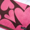 [Pink Heart] Japanese Coral Fleece Baby Throw Blanket (26 by 39.8 inches)