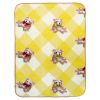 [Teddy Bear - Yellow] Korean Coral Fleece Mini Baby Throw Blanket (27.6 by 38.6 inches)