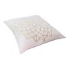 Hugo 20 x 20 Square Accent Throw Pillow; Embroidered Geometric Abstract Pattern; With Filler; White; Gold