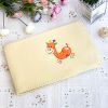 [Orange Giraffe - Yellow] Embroidered Applique Coral Fleece Baby Throw Blanket (29.5 by 39.4 inches)