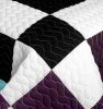 [Swaying Lily] 3PC Vermicelli-Quilted Patchwork Quilt Set (Full/Queen Size)