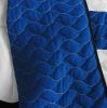 [Navy] Vermicelli-Quilted Patchwork Geometric Quilt Set Full/Queen