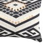 12 x 20 Rectangular Handwoven Jacquard Accent Lumbar Throw Pillow; Sequins; Geometric Design; White; Black