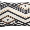 12 x 20 Rectangular Handwoven Jacquard Accent Lumbar Throw Pillow; Sequins; Geometric Design; White; Black