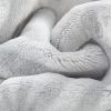 Pack Of 2 Back Printing Shaved Flannel Plush Blanket; checked Blanket for Bed or Sofa; 60" x 80"; Grey