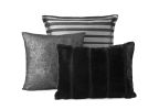 7-Piece Black Stripe Woven Quilt Set; Full/Queen