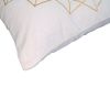 Hugo 20 x 20 Square Accent Throw Pillow; Embroidered Geometric Abstract Pattern; With Filler; White; Gold