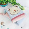 [Blue Bear] Fleece Throw Blanket Pillow Cushion / Travel Pillow Blanket (28.3 by 35.1 inches)