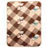 [Teddy Bear - Brown] Korean Coral Fleece Mini Baby Throw Blanket (27.6 by 38.6 inches)