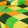 [Energetic] 3PC Vermicelli-Quilted Patchwork Quilt Set (Full/Queen Size)