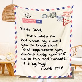 Envelope Blanket for Birthday Gifts for Mom Dad ; Mother's Day Father's Day Surprise (Color: Dad, size: 71*79 inch)