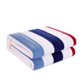 Electric Blanket Warm110-220V Automatic Protection Type Electric Blanket Body Warmer  Heated Blanket Electric Mat Carpet (Color: Strip color, size: Double 120x150cm)