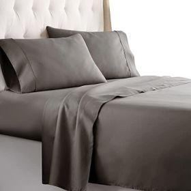 Full Size Sheets Set - Bedding Sheets & Pillowcases w/ 16 inch Deep Pockets - Fade Resistant & Machine Washable - 4 Piece 1800 Series Full Bed Sheet S (Color: Grey, Piece Type: 4 Piece 1800 Series Full Bed)