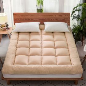 Mattress Topper Pad Quilted Mattress Cover Bed Protector King Queen Full Twin Size (Color: Coffee, size: KING)