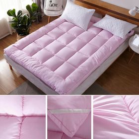 Mattress Topper Pad Quilted Mattress Cover Bed Protector King Queen Full Twin Size (Color: Pink, size: KING)